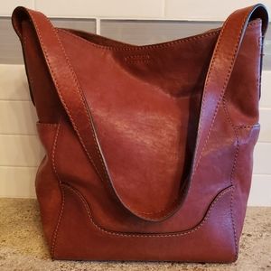 Frye leather side pocket handbag,  Cognac, DB323